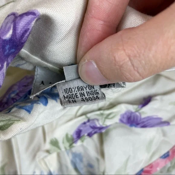 Vintage Moonglow Floral Maxi Dress Long Sleeve Women Size Large White Pink - Picture 3 of 10